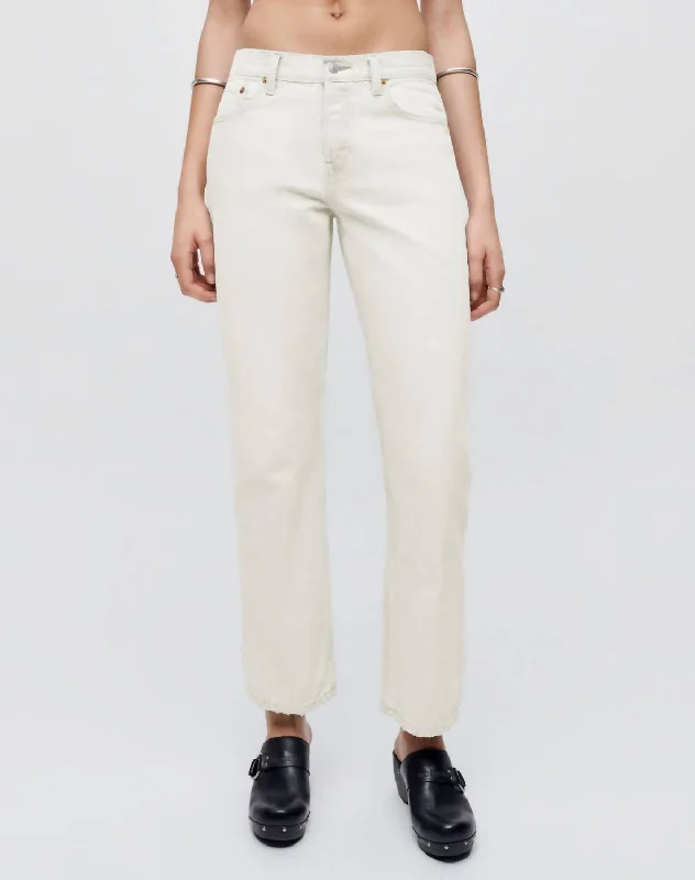 Easy Straight Crop Jeans In Vintage White