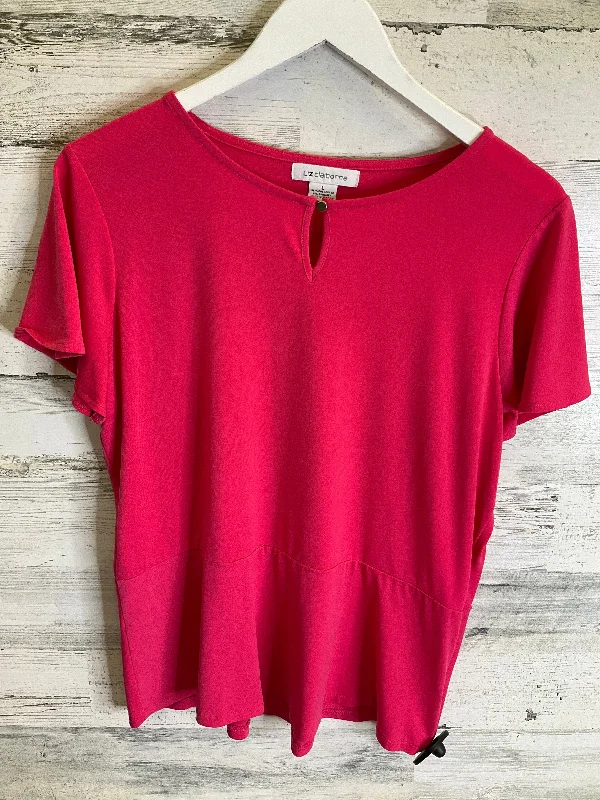 Top Short Sleeve By Liz Claiborne In Pink, Size: L