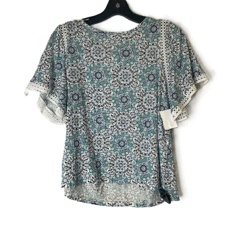 Top Short Sleeve By Loft In Blue, Size: MPetite