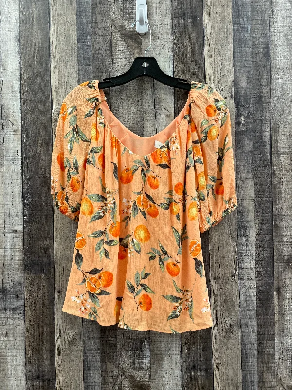 Top Short Sleeve By Loft In Orange, Size: Xs