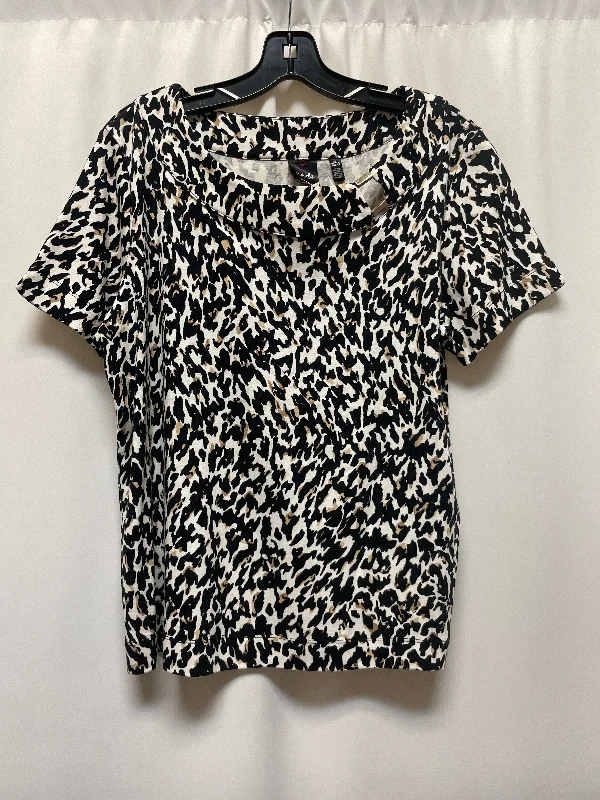 Top Short Sleeve By Rafaella In Animal Print, Size: Xl