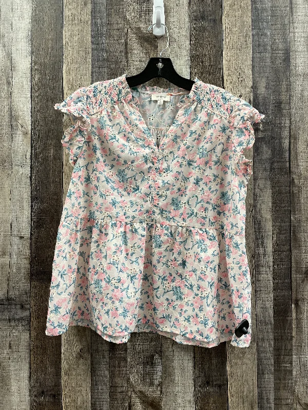 Top Short Sleeve By Umgee In Floral Print, Size: M