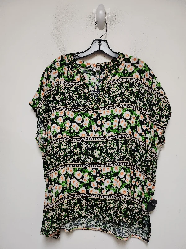 Top Short Sleeve By White Birch In Floral Print, Size: Xl