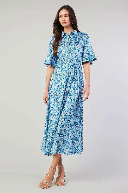 Floral Buttondown Shirt Dress