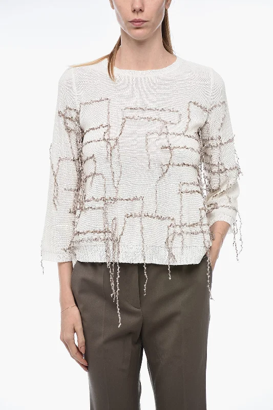 ArchivioB Flared Sweater with Fringe Application