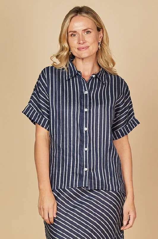 Carmen Linen Shirt in Boathouse