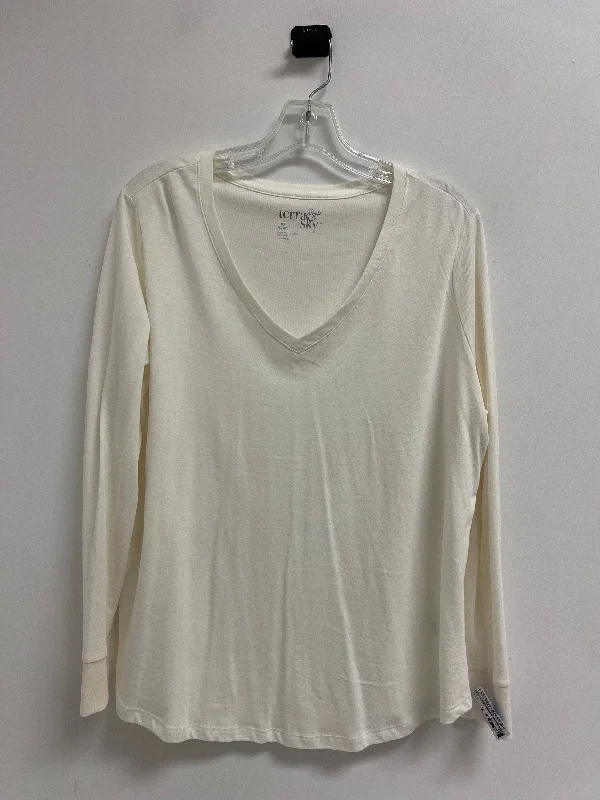 Top Long Sleeve Basic By Terra & Sky In Cream, Size: Xl