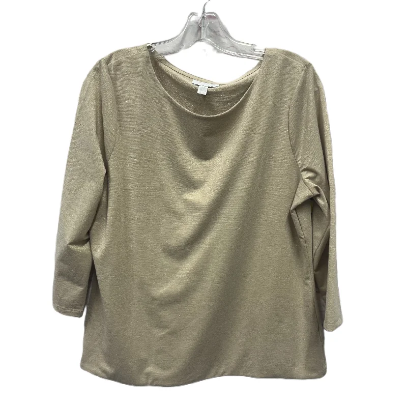 Top Long Sleeve By Charter Club In Tan, Size: Xlp