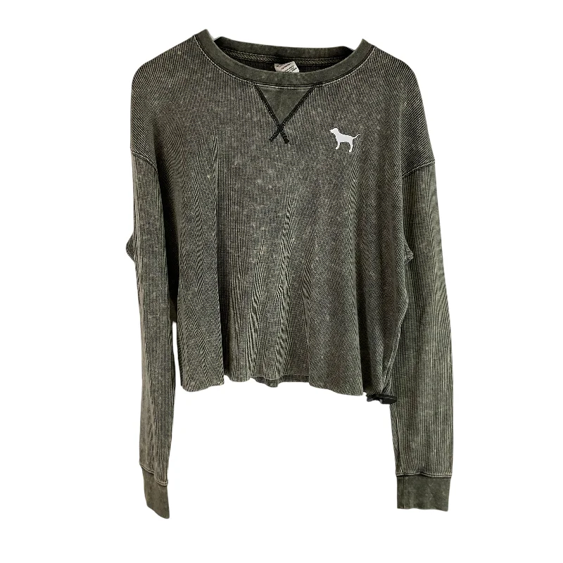 Top Long Sleeve By Pink In Grey, Size: L