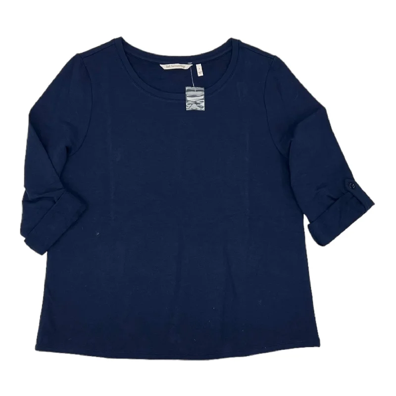 BLUE TOP 3/4 SLEEVE by SOFT SURROUNDINGS Size:L