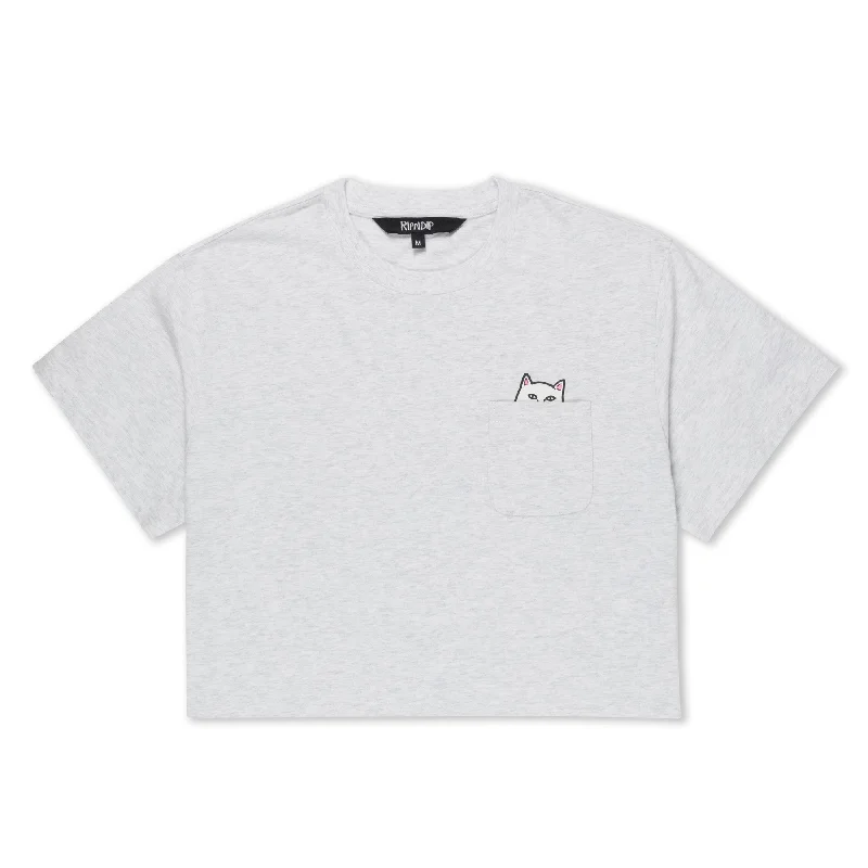 Lord Nermal Cropped Baby Pocket Tee (Ash Heather)